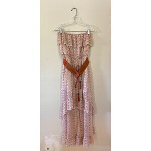 Love Culture Womens Large Strapless Floral High Low Dress With Chucky Belt